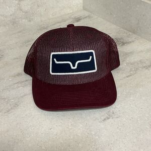 Kimes Ranch Trucker Hat Small/Medium Maroon Mesh Snapback Cap Western Cowboy EUC